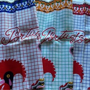 Portuguese Rooster Kitchen Towels Set - Red, Green, Blue